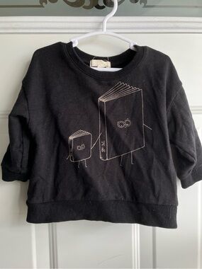 Greige black bamboo sweater books 12-18 months